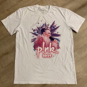 Pink P!nk 2024 Tour Concert Double Sided White Shirt Men's Large L Tee Singer